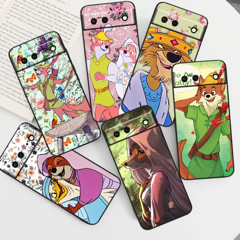 Robin Hood Disney Marianne For Google Pixel 8 7A 7 6A 6 5A 5 4 4A XL 5G Black Silicon Shockproof Shell Phone Case