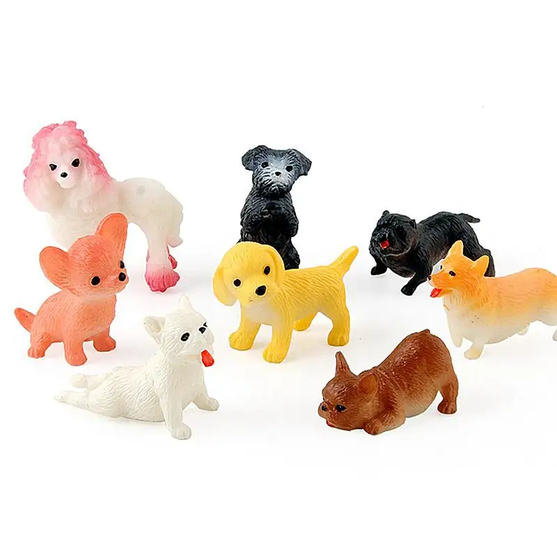 Small Dog Figurines 8 Pieces Dog Figures Realistic Toy Dog Action Figurines Dogs Animals Toy Dog Statue Educational Toy For