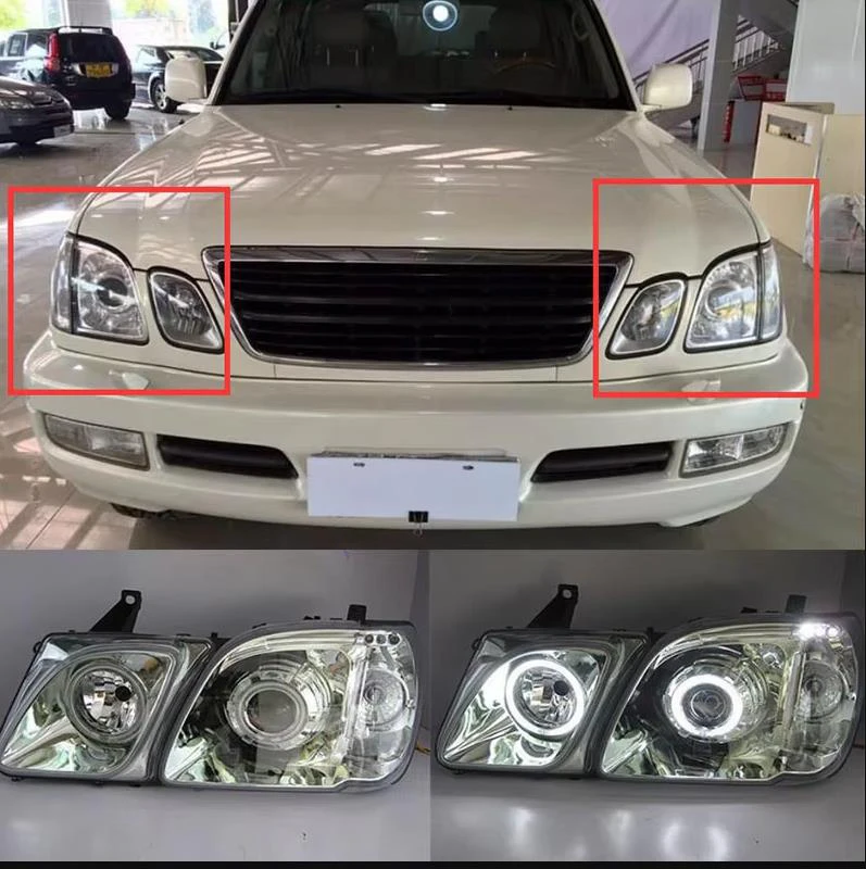 CCFL Angel Eyes Lights 2pcs/set For Lexus CYGNUS LX470 1998-2007 high quality Front Lamps