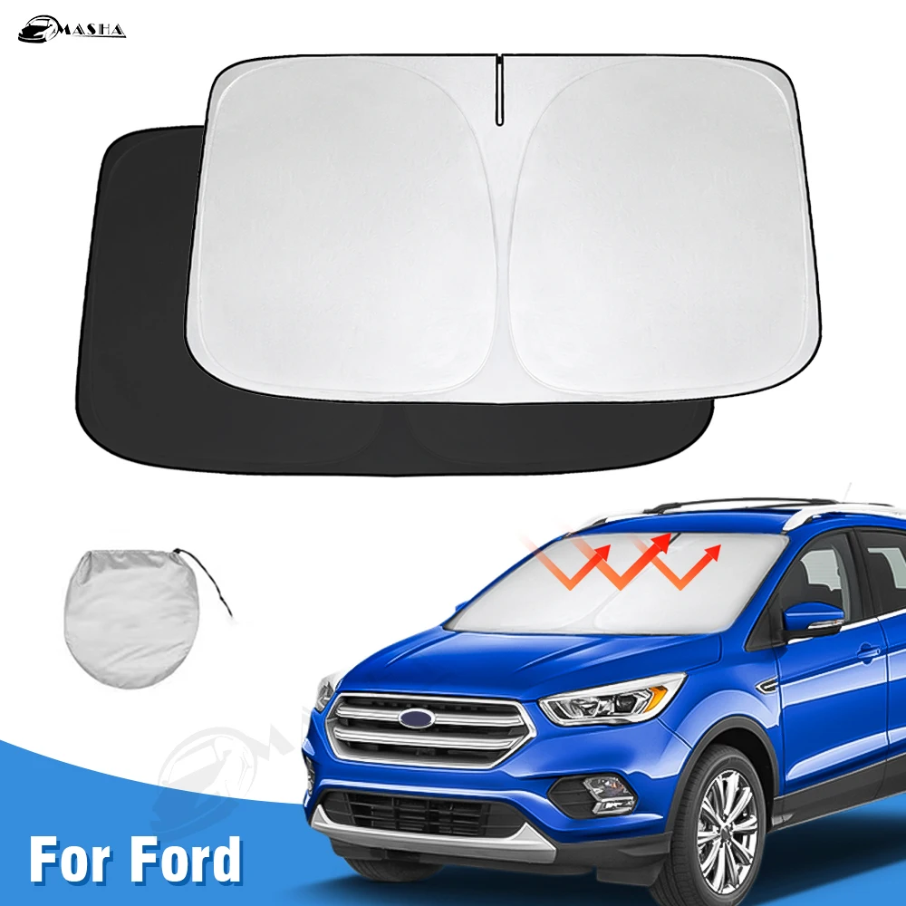 Car Windshield Sun Shade for Ford Kuga 1 2 3 2008 - 2022 Accessories Window Shade Foldable Sun Visor Protector Blocks UV Rays