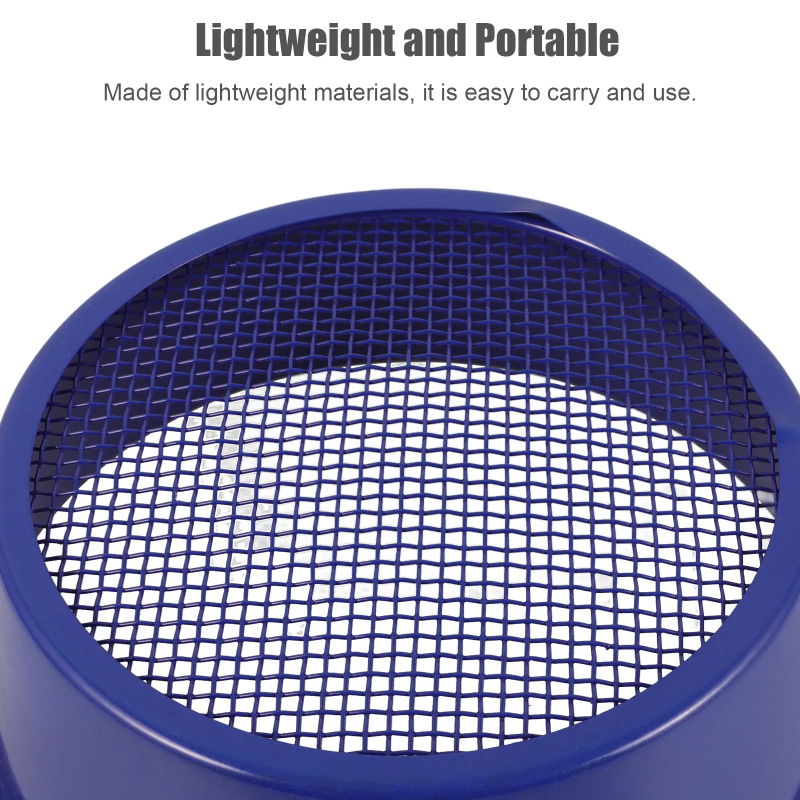 Garden Soil Sieve 0 36cm Blue Mesh Round Iron Sifter Gardening Filter Tool for Planting Rocks Sand Separator Manual Strainer