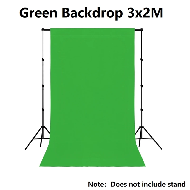 Green Backdrop Non-Gloss Collapsible High Density Screen For Photo Studio, For Video Photography,3X2m