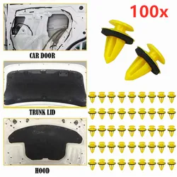 100Pcs Car Plastic Clip Door Trim Panels Fastener Clips Plastic Fixed Clip for Chevrolet Jaguar Lada Kalina Golf Land Rover