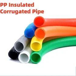1/5/10M 10mm-34.5mm PP Insulated Corrugated Pipe Wire Hose Threading Hose Plastic Corrugated Pipe Protective Sleeve