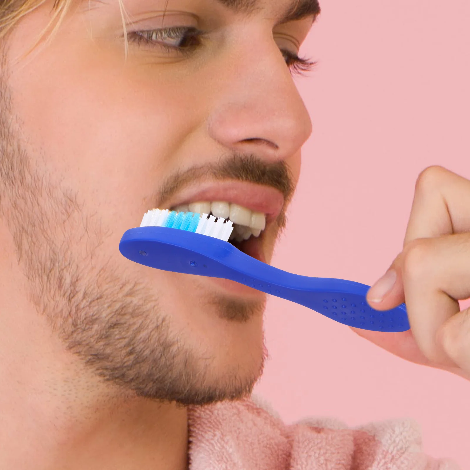 

Handle Toothbrush Thumbprint Security Toothbrush Short Handle Soft Bristles Portable Travel Toothbrush Teeth Cleaning