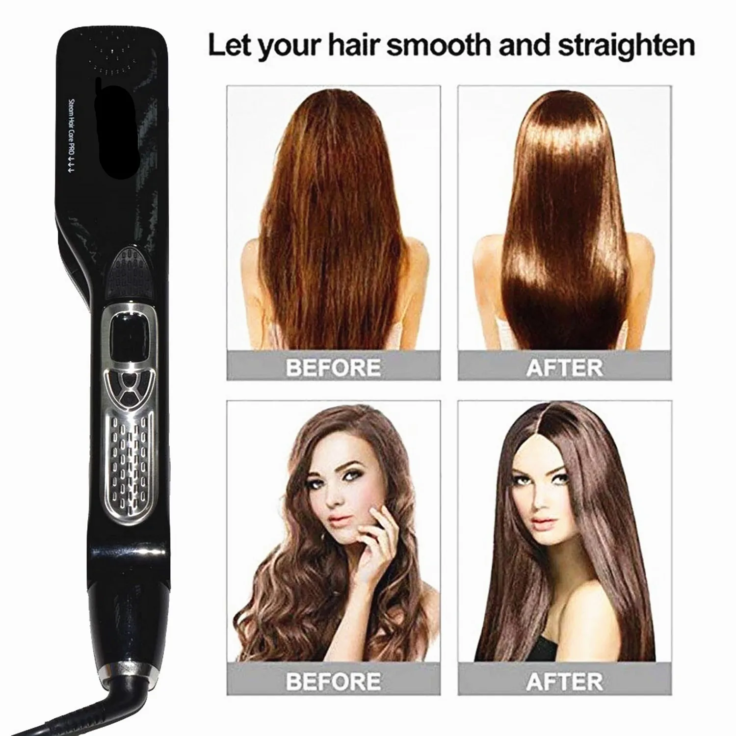 Steam hair Straightener