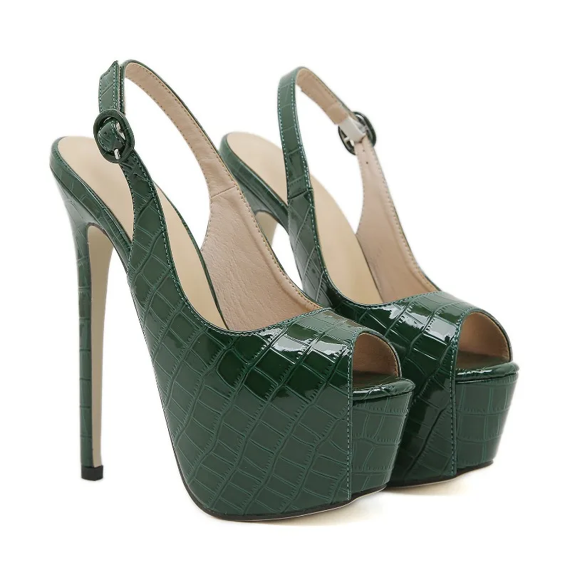 2025 nowy wzór z kamieniem damskie sandały na szpilkach 16cm odkryte palce i pięta wodoodporna platforma sukienka bankietowa buty damskie buty