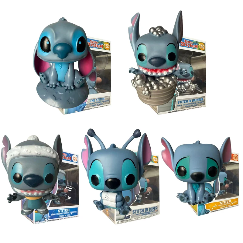 Figura de vinilo Stitch 159 126 1252 1235 1222 - 5 estilos - Figuras de vinilo decorativas, juguete, regalos navideños para niños, regalos para fans
