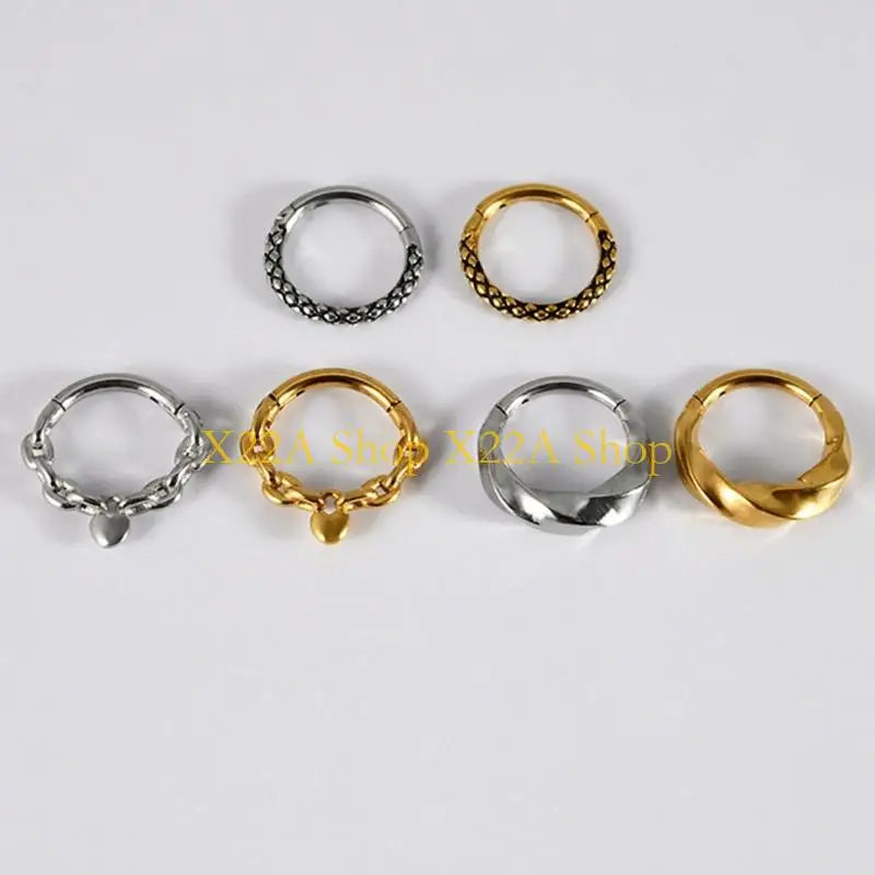Unique Geometric Stainless Steel Nose Ring Seamless Construction Comfortable Wear Fashion Nose Pendant for Any Occasion