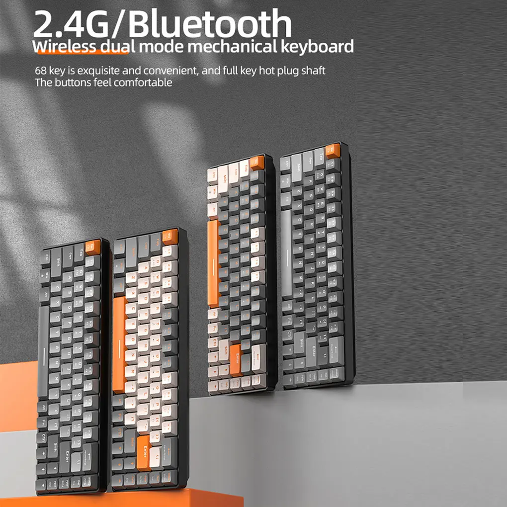 

ABS Dual-Mode Mechanical Keyboard Compact And Easy To Carry And Mobile Devices Bluetooth Wireless Type 1