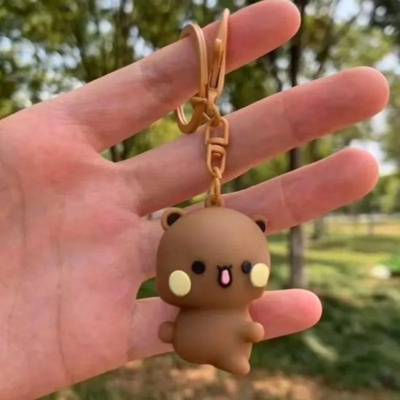 *الكرتون الباندا Bubu Dudu سلسلة المفاتيح المغناطيسية لطيف على ظهره قلادة مع شخصيات لعبة زوجين الملحقات مثالية الخيال تحت عنوان هدية