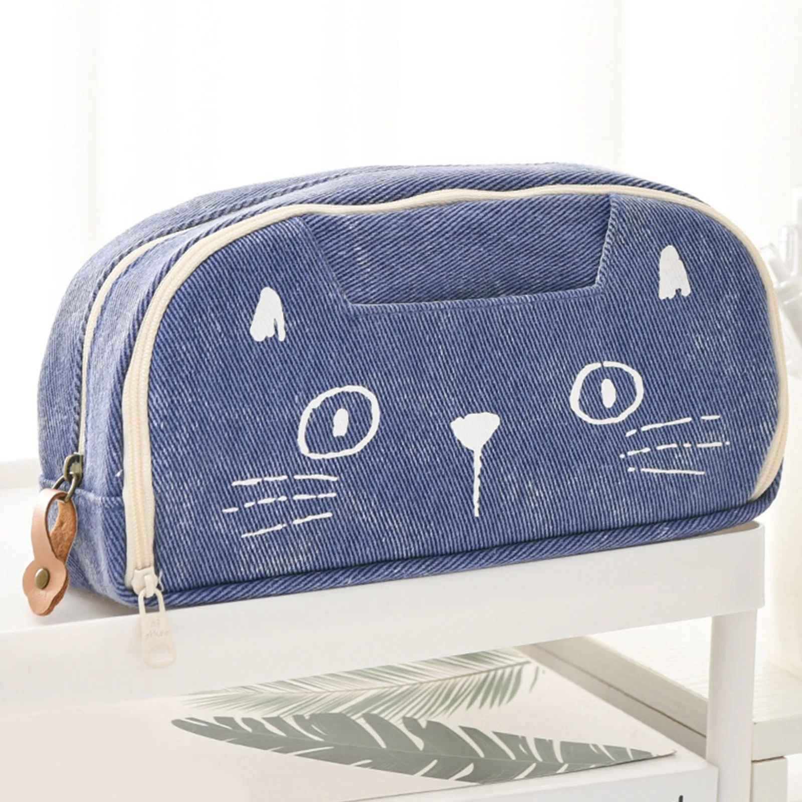 Large Capacity Pencil Case With Compartment Cute Cat Pencil Bag Stationery Storage Pen Box School Student Supplies