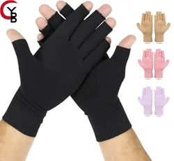 YANBIGUO Arthritis Gloves for Organist/Cellist/Violinist,Half-finger Compression Glove Relief Hand Pain,Arthritic Joint Symptom
