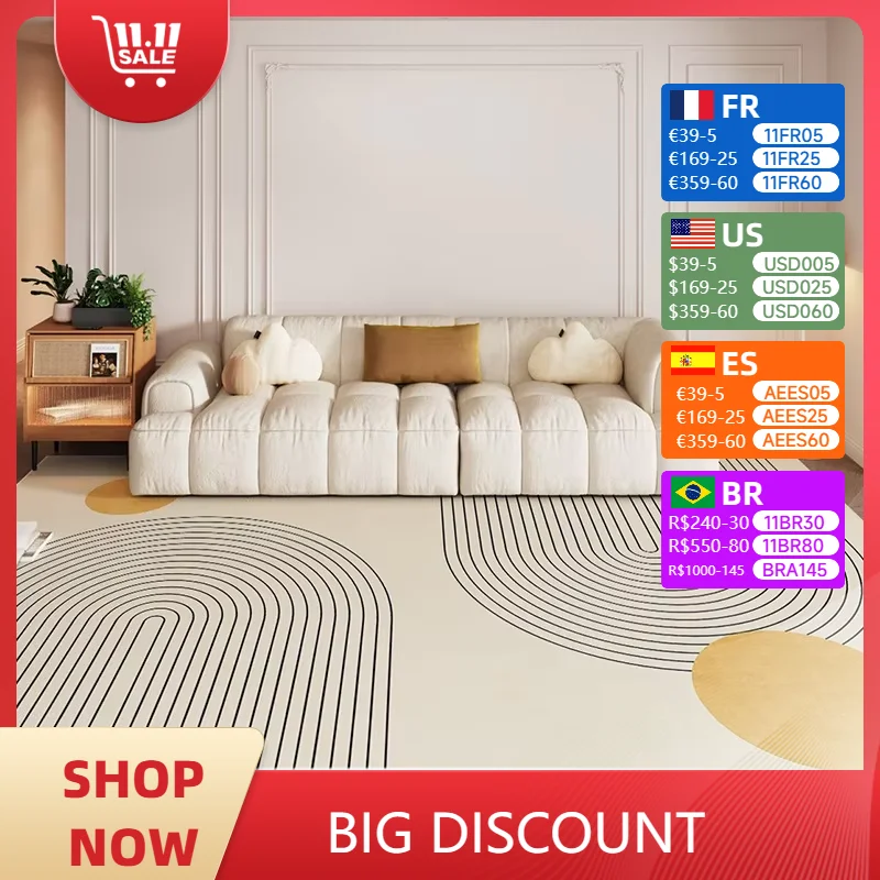 Living Room Carpet Modern Simple Floral Pattern Soft Coffee Table Rug Rectangle Large Area Bedroom Bedside Floor Mat Alfombra 인주