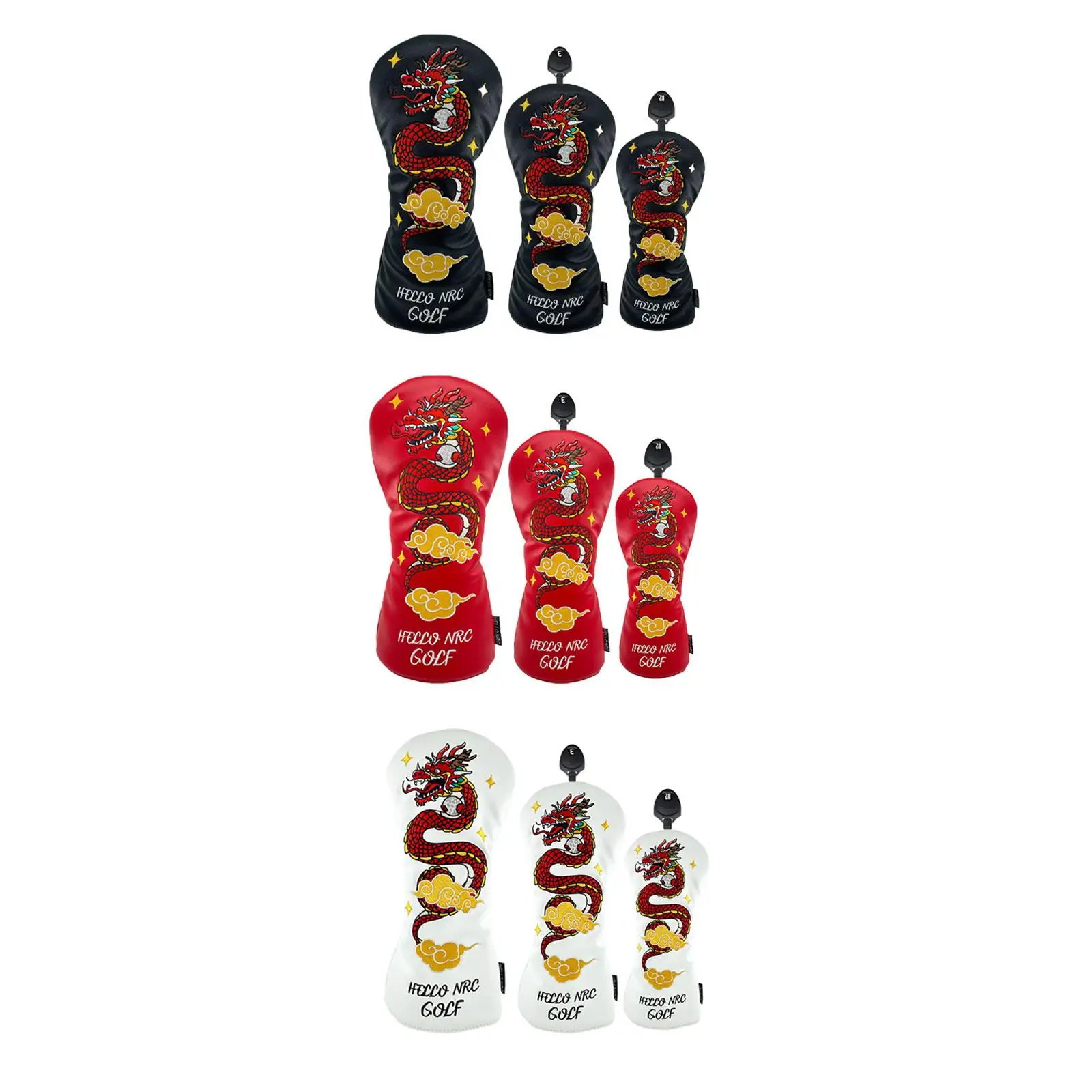 Chinese Dragon Golf Wood Headcover Golf Head Cover for Adults Sports Golfer