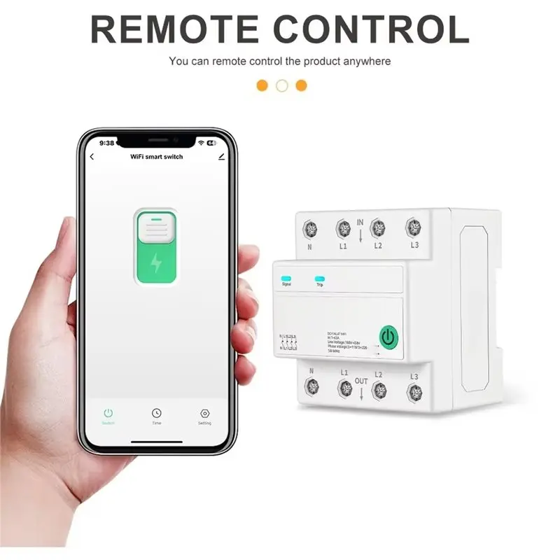 A01F-DIN Rail MCB 3P+ N 4P Wifi Smart Circuit Breaker 1-63A For Alexa Google Voice Actuya APP Remote Timer Relay Status