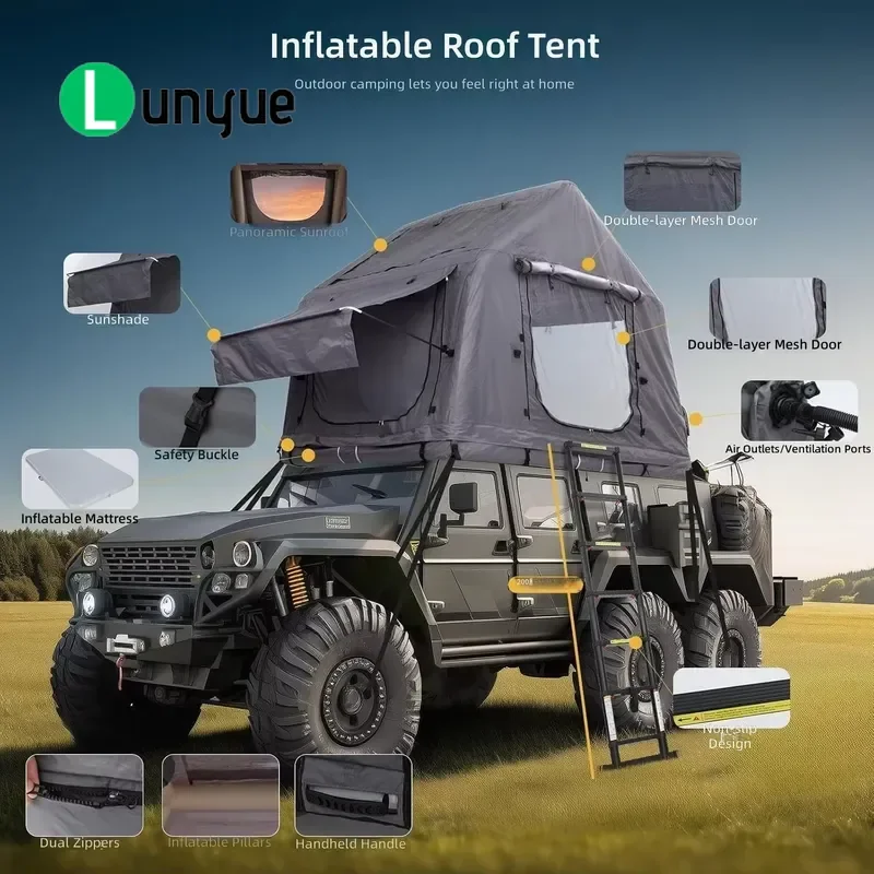 Self-Opening Inflatable Roof Tent for SUV Truck Camping Durable Weatherproof Easy Installation Immediate Delivery