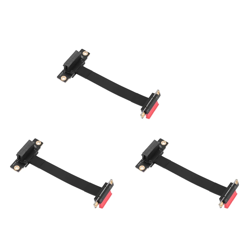 3X PCIE X1 Riser Cable Dual 90 Degree Right Angle Pcie 3.0 X1 To X1 Extension Cable 8Gbps PCI Express 1X Riser Card 10CM