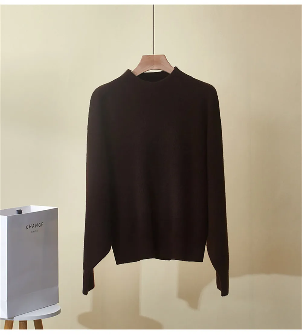 

25, осенне-зимний новый женский высококачественный вязаный кашемировый топ с круглым вырезом, свободными манжетами и цепочкой из бисера