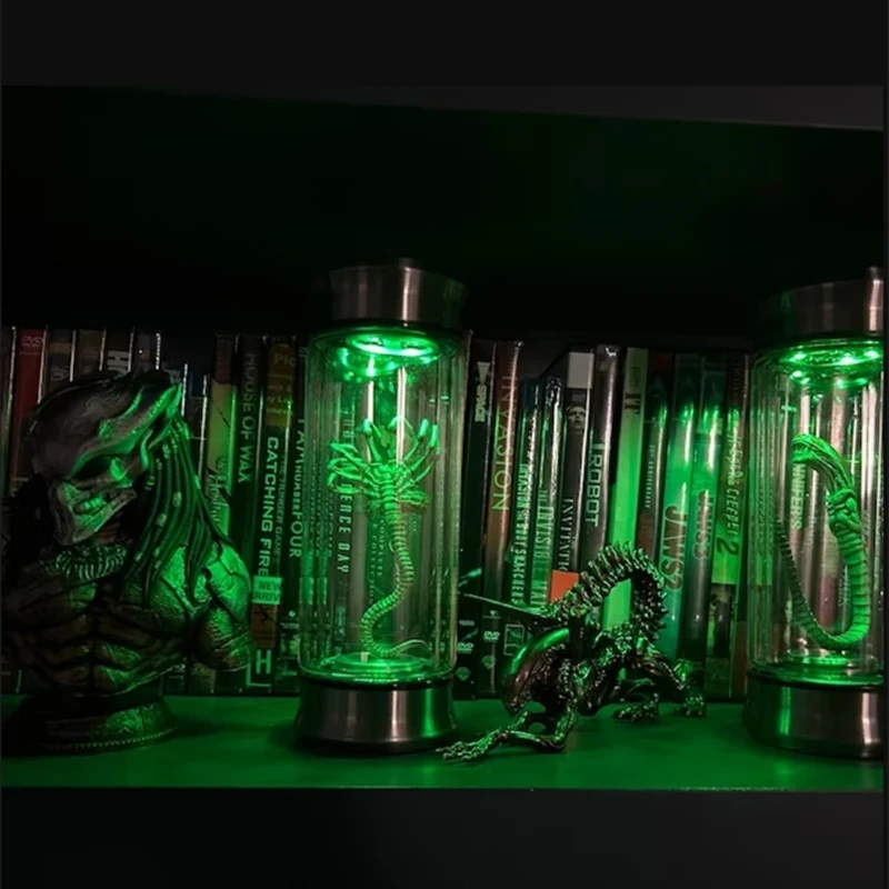 

Green Glowing Bottle with Scorpion Atypical Shaped Led Water Tank Scorpion Sticker Nuclear Radiation Night Light Bottle