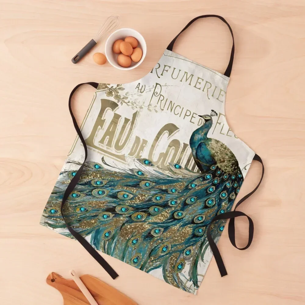 

Peacock Jewels Apron beauty master kitchen clothes for men Hairdressing Hairdresser Accessories Women's Kitchen Apron