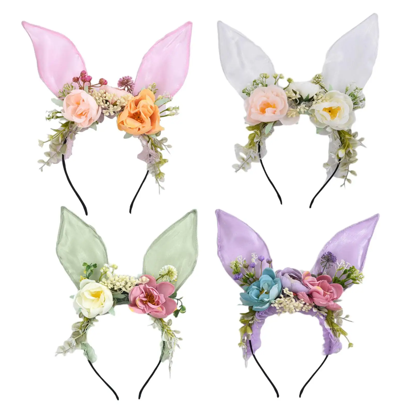 Bunny Ears Headband Hair Accessories Cute Headpiece Headwear Hair Hoop for Cosplay Party Favors Performance Carnival Birthday