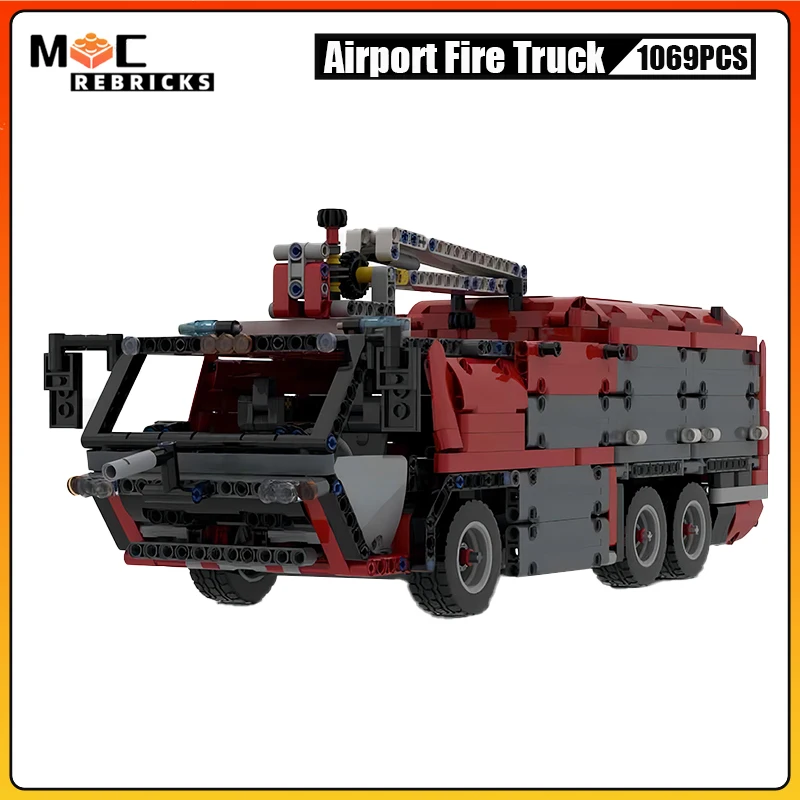 1069PCS City Fire Resure Cars Airport Fire Trucks MOC Building Blocks Assembly Model Fireman Toys For Children Kids Gifts Sets