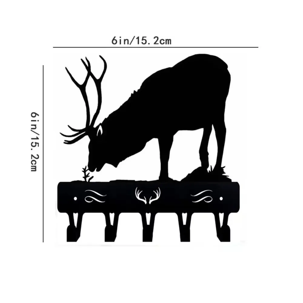 Iron Art Elk Bull Key Rack: Ideal for Rustic Cabin-Style Home Decor