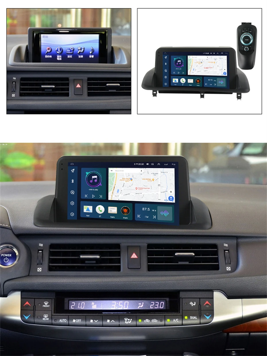 For Lexus CT CT200 CT200h 2012-2020 Android 12 8+128G Car Multimedia Player CarPlay Autoradio Stereo Radio GPS Navigation SWC BT