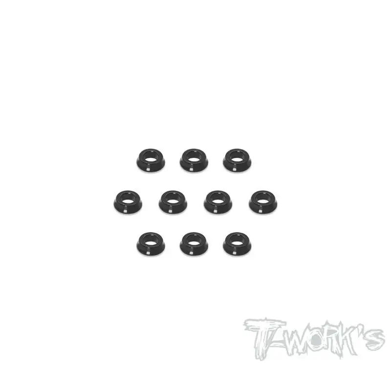 

Original T Works TA-149-BK Aluminum 3mm Bore Conical Washer ( Black ) 10pcs. Rc Tool