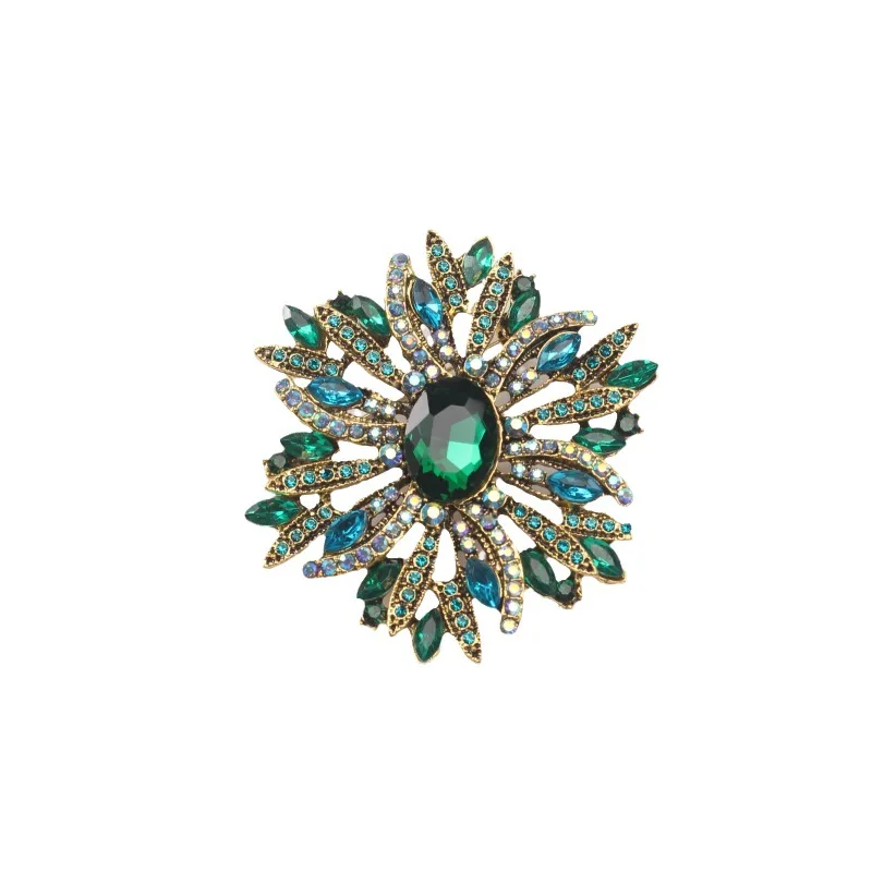 fashion women various colors gemstone brooch, European and American personalized coat pins jewelry