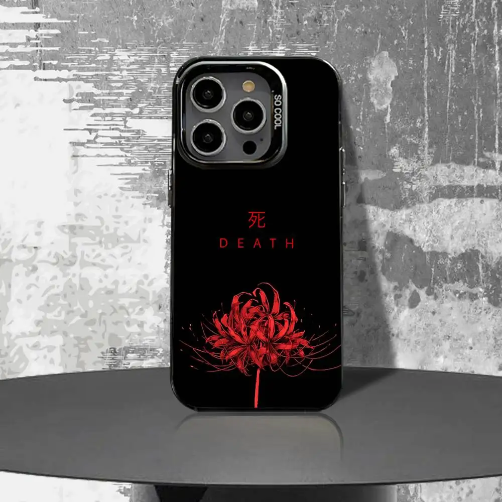 حافظة هاتف طوكيو غول ريد سبايدر ليلي لهاتف آيفون 16,15,14,13,12,11,Pro,XS,Max,Plus,Mini,SE4,E غطاء أسود غير لامع مقاوم للصدمات #4