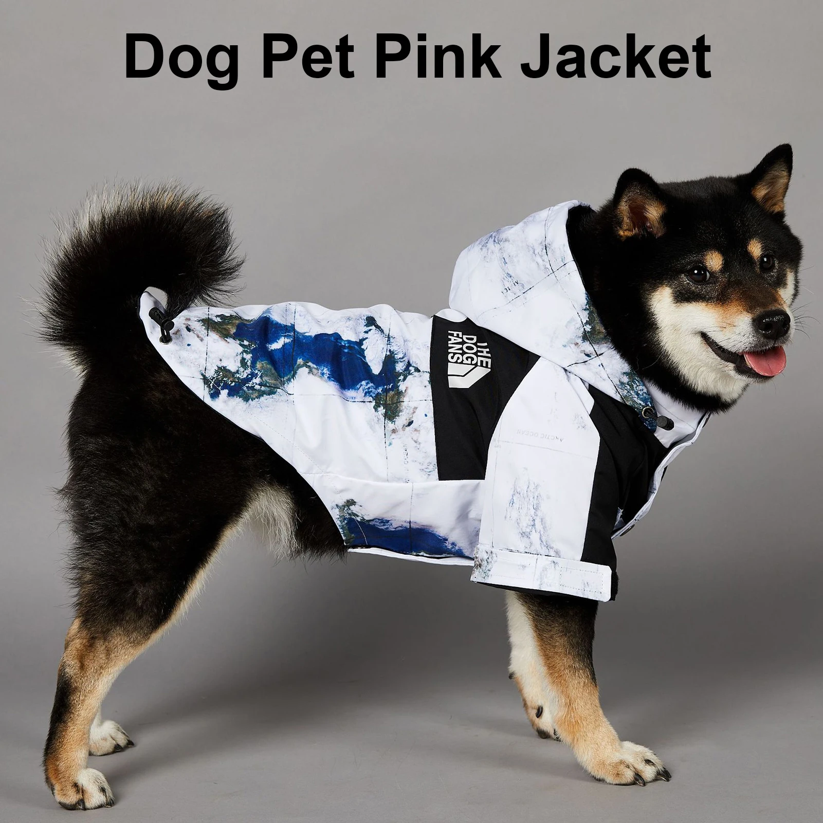 Dog Punch Coat Pet Raincoat Jacket Satellite Cloud Map Pattern Tide Fashion Windproof Rain Rain Coat Personalized