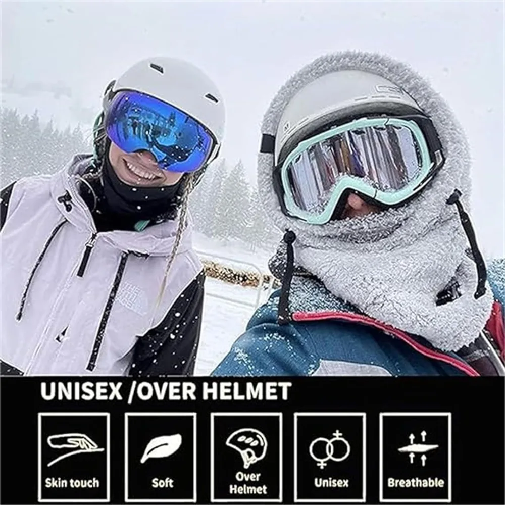 New Arctic Velvet Sherpa Hood Ski Mask Adjustable Warm Tool Cover Cap Scarf 3 in 1 Masked Caps Hiking Scarves Men Women