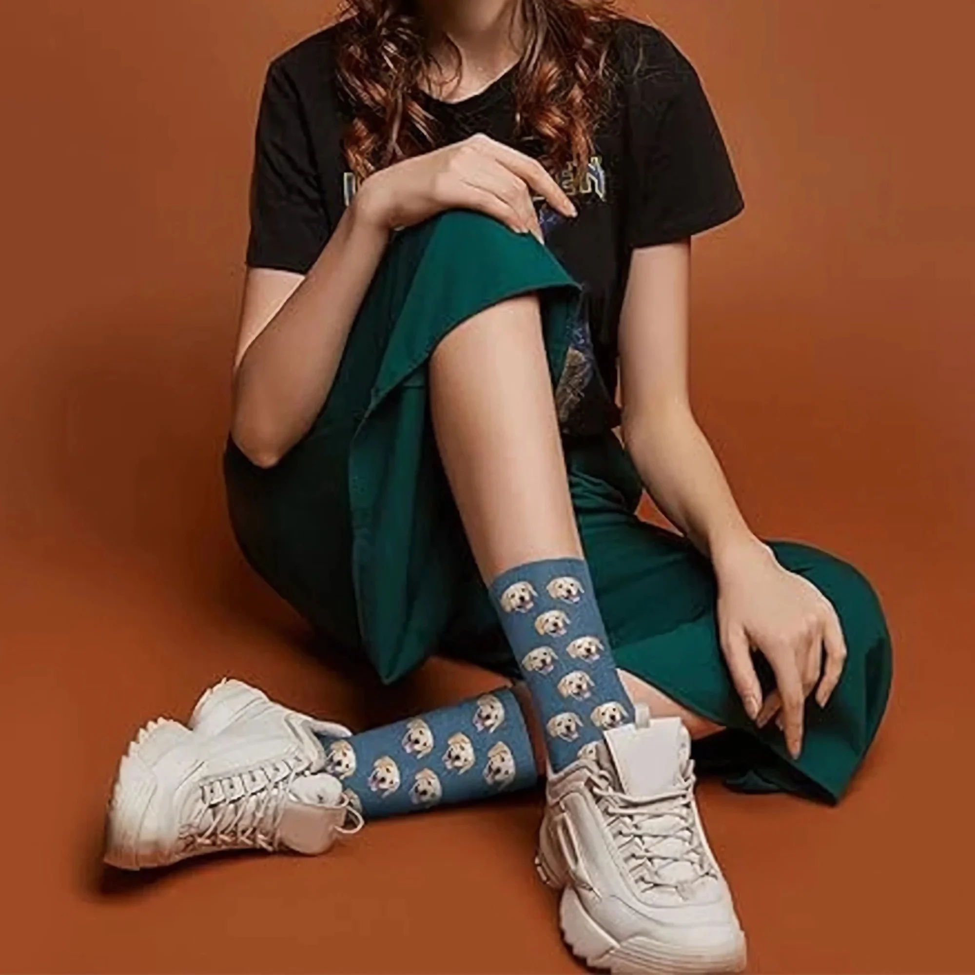 Customized surprise face socks for men women DIY your photos/pet photos/logo socks for family and friends holiday commemorations view 3