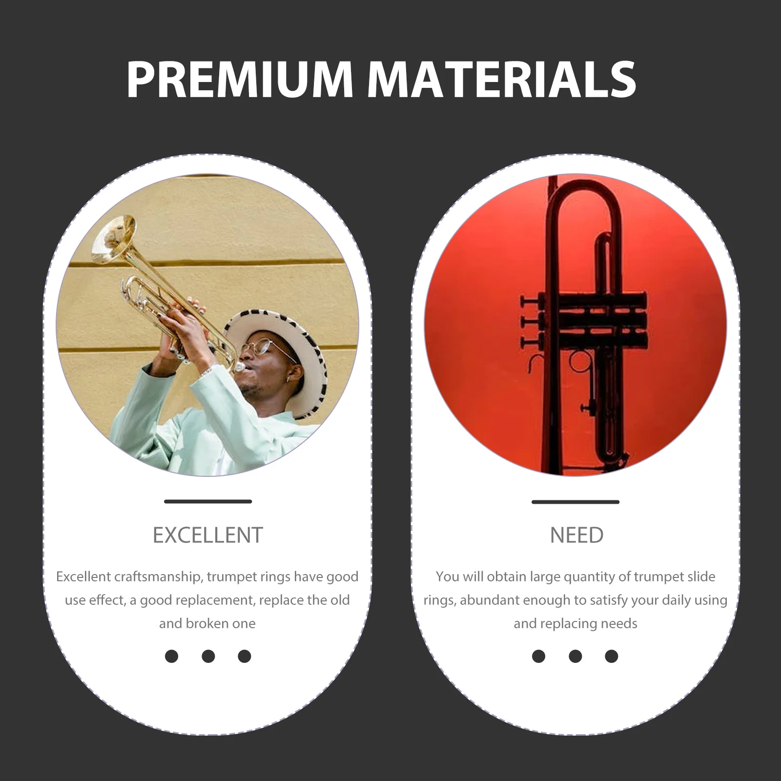 แหวนขนาดเล็ก 20 ชิ้น แข็งแรง ทนทาน อะไหล่สำหรับทรัมเป็ต คอร์เน็ต อุปกรณ์เสริมเครื่องดนตรี ทำจากทองเหลือง