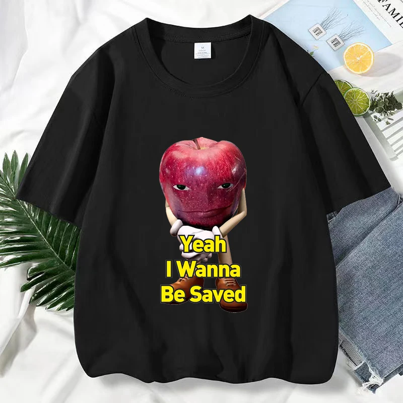 Nueva camiseta de verano camisetas divertidos de Apple Yes I Wanna Be Savedcamisetas Graficas للجنسين دي مودا دي دي ديبوجوس