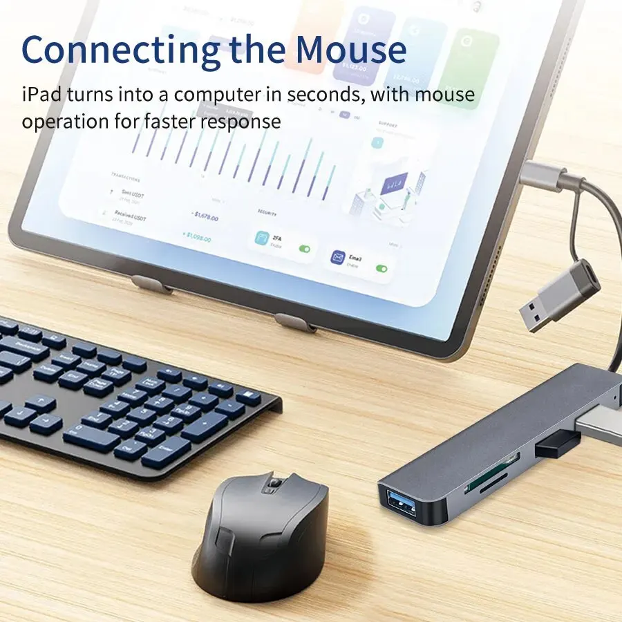 5 In 1 Type C And USB Hub USB 3.0 2.0 TF SD Card Reader Docking Station Multi-port Splitter Compatible With Laptops PC image 3