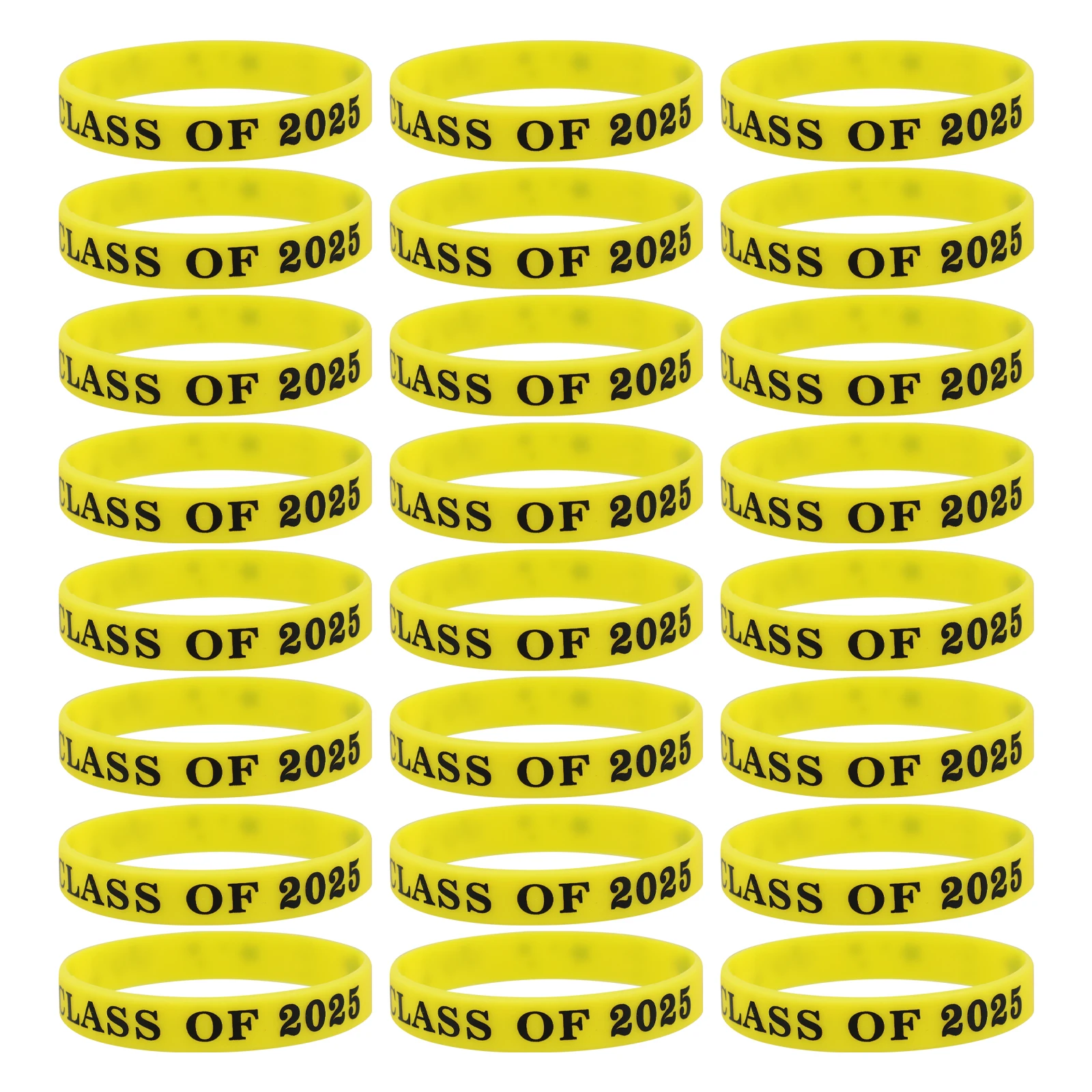 

24 Pcs Graduation Bracelets Silicone Wristbands Class of 2025 Party Favors Keepsake Supplies Students Events Gifts
