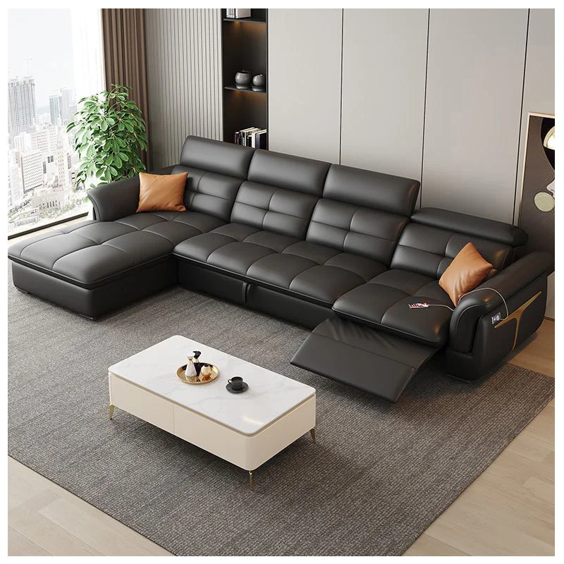 

New Modern Space Saving Home Sofa Bed with Storage Electric Italian Reclining Living Room Sofa Leather With Sleeping Function