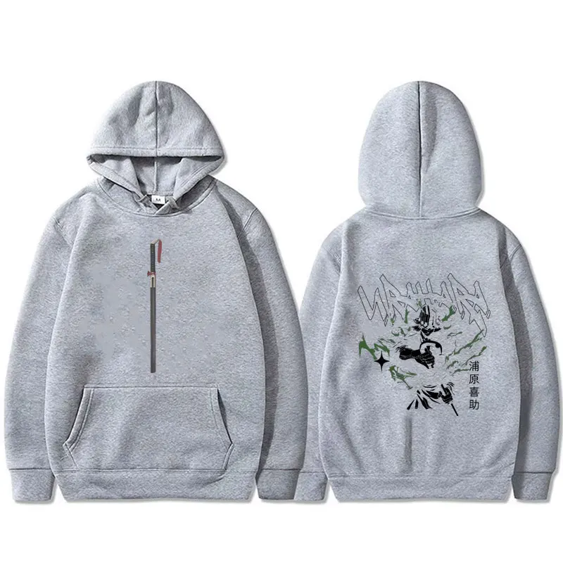 أنيمي بليتش Urahara Kisuke الجرافيك هوديي الرجال النساء خمر كنزة بمقاس كبير هوديس الذكور موضة عادية بلوزة من الصوف #6