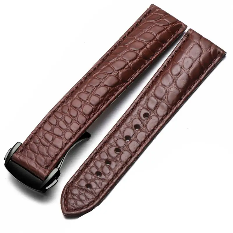 

TINTAG Crocodile Leather Watch Strap Men And Women Style For Omega Seahorse Deville 18mm 19mm 20mm Original Watch Band