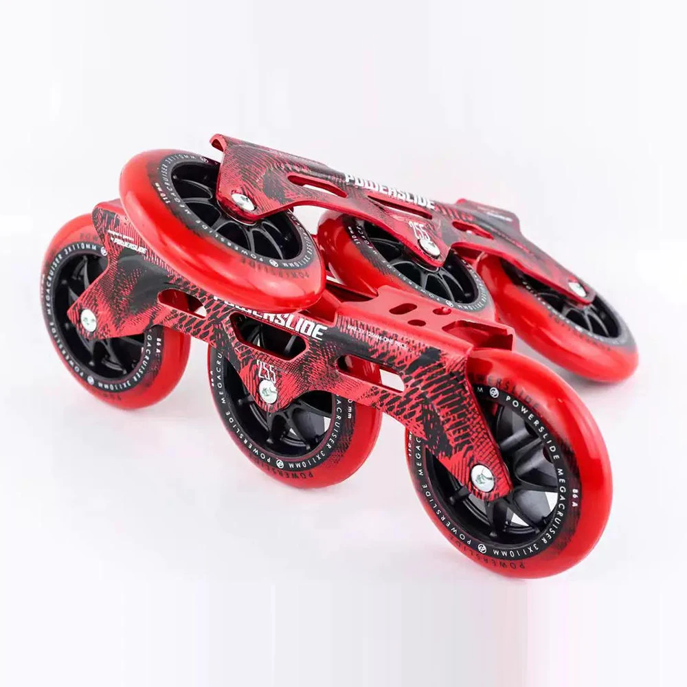 Powerslide 3x110mm Frame Original 255mm 1 Pair Speed Skate Frame With 110mm Wheels Inline Skate Base 165mm Distance Patines Base