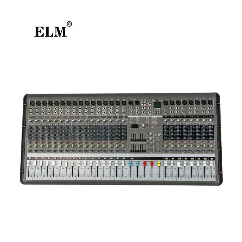 professional 24 ch-ann-el  650w*2  mixer usb interface controller professional digital echo power amplifier