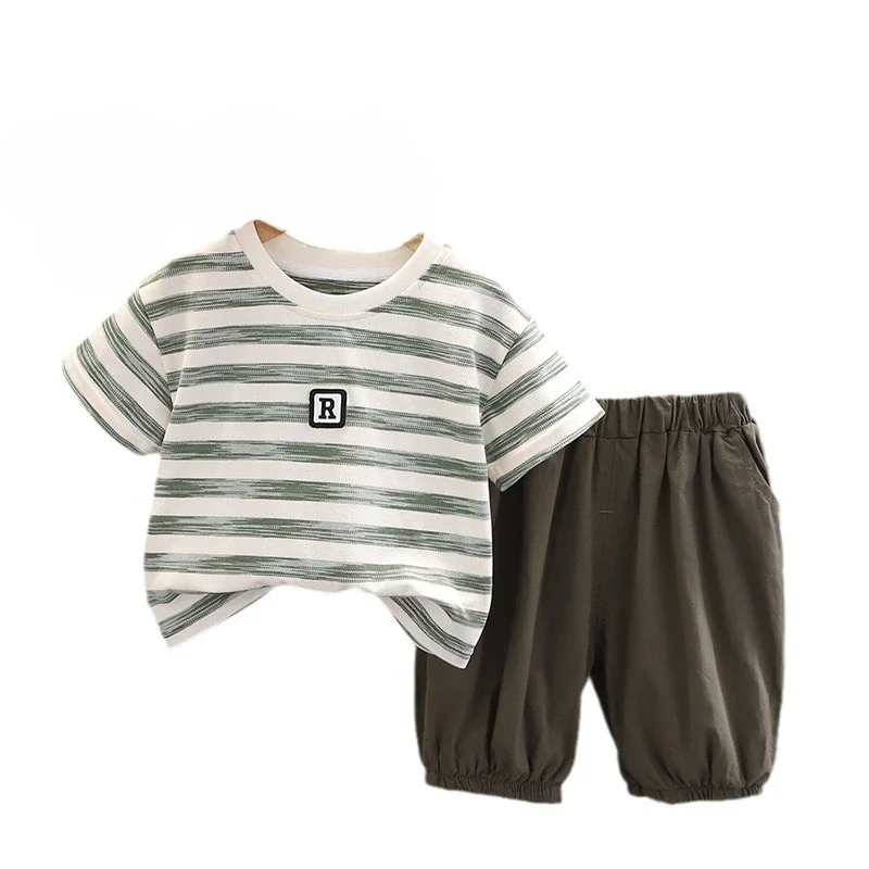 

Summer Baby Clothes Suit Children Casual Striped T-Shirt Shorts 2Pcs/Sets Toddler Boys Clothing Infant Costume Kids Tracksuits