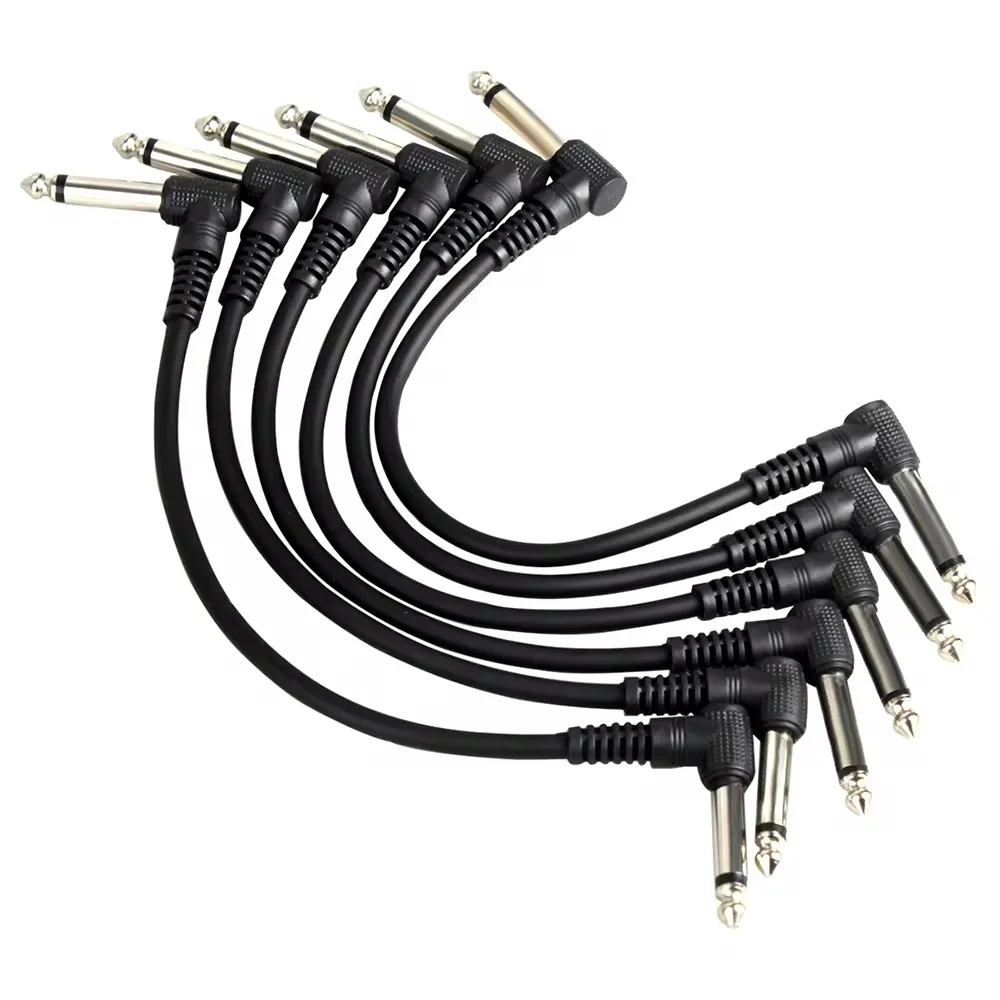 IRIN 6Pcs Gitarre Effekt Pedal Kabel 6,35mm Winkel Stecker Kein Lärm Geschirmt Kabel Für Gitarre Effekt Pedale Gitarre teile Zubehör – Detail 4
