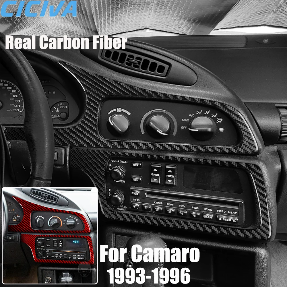 

Real Carbon Fiber Car Accessories Center Console Set Cover Soft Sticker For Chevrolet Camaro 4th Gen F-body 1993 1994 1995 1996