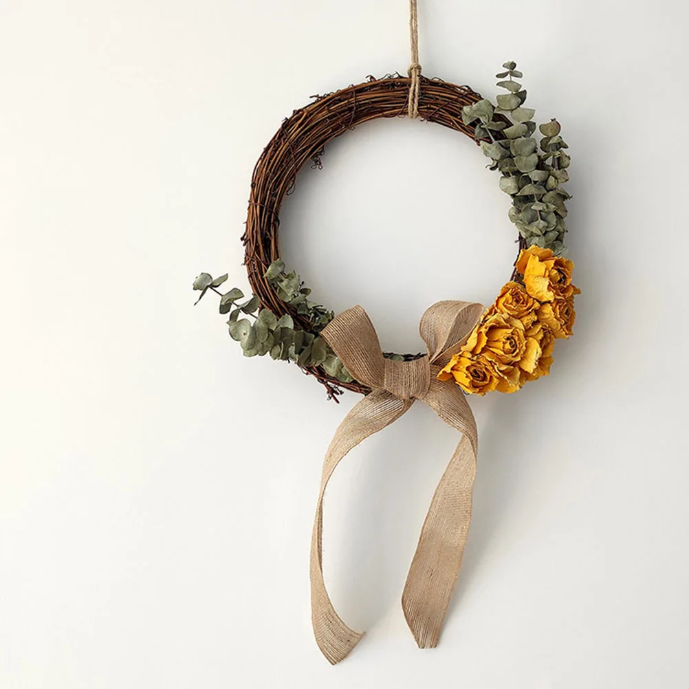 

1Pcs Dried Yellow Rose Garland Realistic Texture Dry Flower Wreath Wedding Baby Birthday Party Decoration Wall Hanging