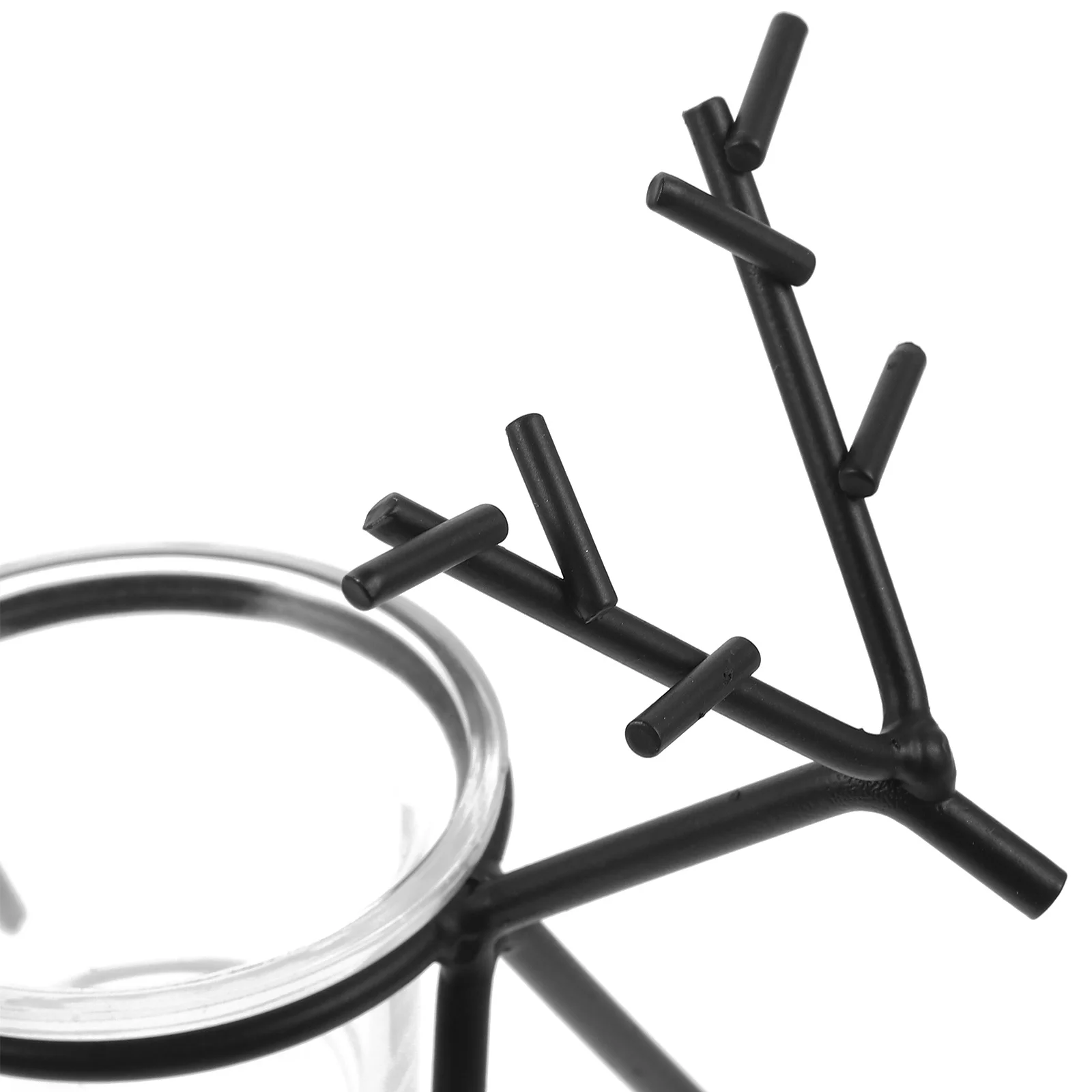 

2Pcs Nordic Deer Head Holder Iron Glass Vintage Rack Home Decoration Candlestick Holder Set Candlestick Holders