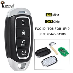 KEYECU 433MHz ID47 Chip P/N: 95440-S8200 FCC ID: TQ8-FOB-4F19 Inteligentny pilot zdalnego sterowania bezkluczykowego do Hyundai Palisade 2019-2021